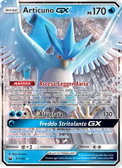 Carta Articuno GX dell'espansione Tempesta Astrale, numero 31/168