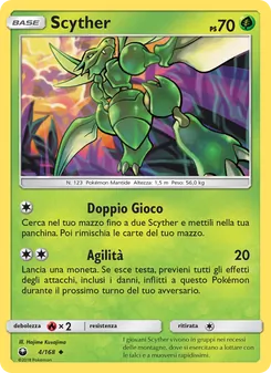 Carta Scyther dell'espansione Tempesta Astrale, numero 4/168