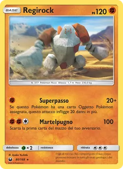 Carta Regirock dell'espansione Tempesta Astrale, numero 80/168