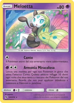 Carta Meloetta dell'espansione Tuoni Perduti, numero 104/214