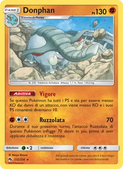 Carta Donphan dell'espansione Tuoni Perduti, numero 112/214