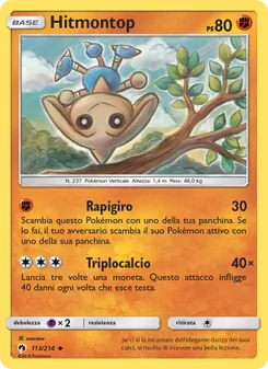 Carta Hitmontop dell'espansione Tuoni Perduti, numero 113/214