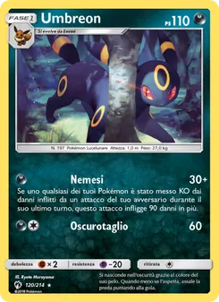 Carta Umbreon dell'espansione Tuoni Perduti, numero 120/214