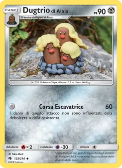 Carta Dugtrio di Alola dell'espansione Tuoni Perduti, numero 123/214