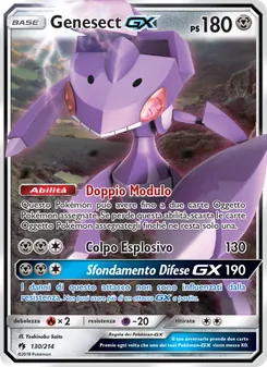 Carta Genesect GX dell'espansione Tuoni Perduti, numero 130/214