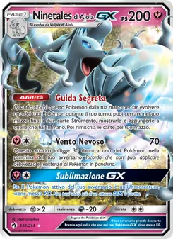 Carta Ninetales di Alola GX dell'espansione Tuoni Perduti, numero 132/214