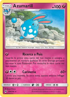 Carta Azumarill dell'espansione Tuoni Perduti, numero 136/214