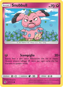 Carta Snubbull dell'espansione Tuoni Perduti, numero 137/214