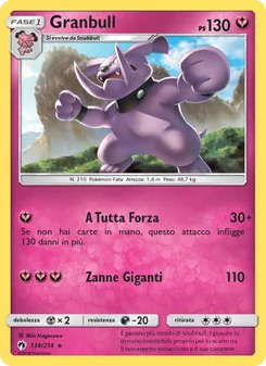 Carta Granbull dell'espansione Tuoni Perduti, numero 138/214