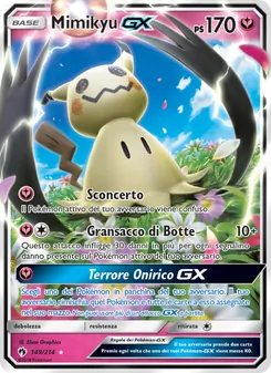 Carta Mimikyu GX dell'espansione Tuoni Perduti, numero 149/214