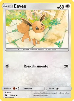 Carta Eevee dell'espansione Tuoni Perduti, numero 155/214