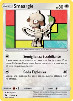Carta Smeargle dell'espansione Tuoni Perduti, numero 157/214