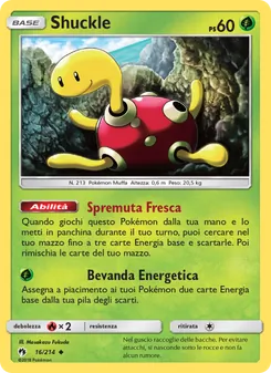 Carta Shuckle dell'espansione Tuoni Perduti, numero 16/214