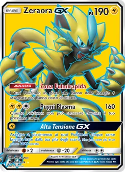 Carta Zeraora GX dell'espansione Tuoni Perduti, numero 201/214