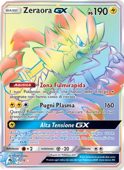 Carta Zeraora GX dell'espansione Tuoni Perduti, numero 221/214
