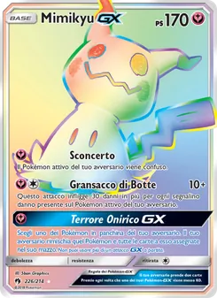 Carta Mimikyu GX dell'espansione Tuoni Perduti, numero 226/214