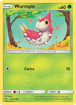 Carta Wurmple dell'espansione Tuoni Perduti, numero 23/214