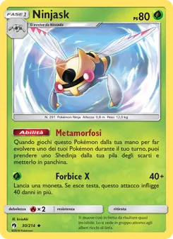 Carta Ninjask dell'espansione Tuoni Perduti, numero 30/214