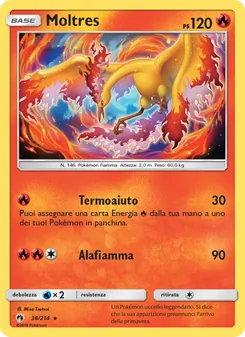 Carta Moltres dell'espansione Tuoni Perduti, numero 38/214