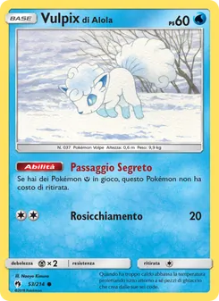 Carta Vulpix di Alola dell'espansione Tuoni Perduti, numero 53/214