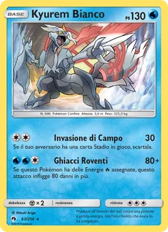 Carta Kyurem Bianco dell'espansione Tuoni Perduti, numero 63/214