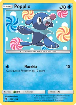Carta Popplio dell'espansione Tuoni Perduti, numero 65/214