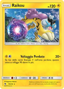 Carta Raikou dell'espansione Tuoni Perduti, numero 79/214