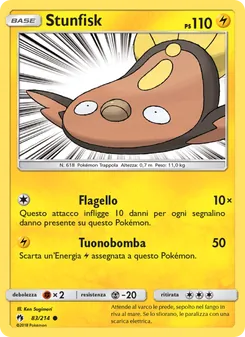 Carta Stunfisk dell'espansione Tuoni Perduti, numero 83/214