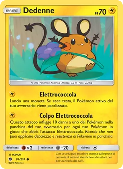 Carta Dedenne dell'espansione Tuoni Perduti, numero 84/214