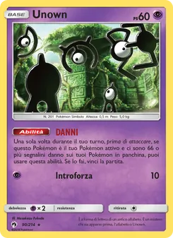 Carta Unown dell'espansione Tuoni Perduti, numero 90/214