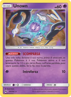 Carta Unown dell'espansione Tuoni Perduti, numero 92/214