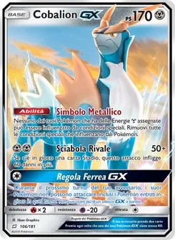 Carta Cobalion GX dell'espansione Gioco di Squadra, numero 106/181