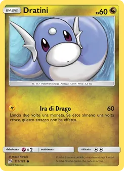 Carta Dratini dell'espansione Gioco di Squadra, numero 116/181