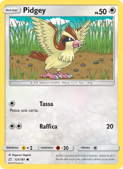 Carta Pidgey dell'espansione Gioco di Squadra, numero 121/181