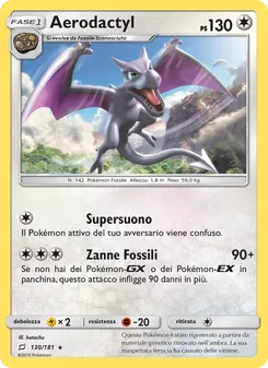 Carta Aerodactyl dell'espansione Gioco di Squadra, numero 130/181