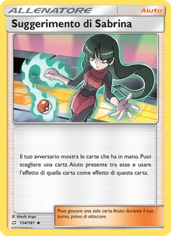 Carta Suggerimento di Sabrina dell'espansione Gioco di Squadra, numero 154/181