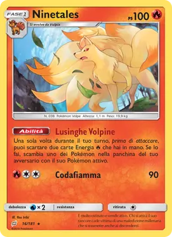 Carta Ninetales dell'espansione Gioco di Squadra, numero 16/181