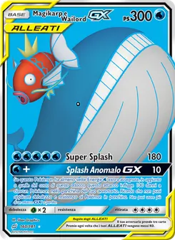 Carta Magikarp e Wailord GX dell'espansione Gioco di Squadra, numero 160/181