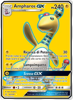 Carta Ampharos GX dell'espansione Gioco di Squadra, numero 163/181