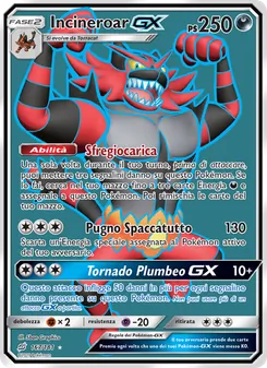 Carta Incineroar GX dell'espansione Gioco di Squadra, numero 167/181
