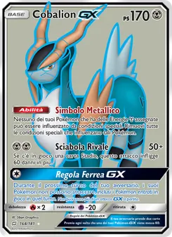 Carta Cobalion GX dell'espansione Gioco di Squadra, numero 168/181
