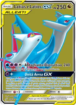 Carta Latias e Latios GX dell'espansione Gioco di Squadra, numero 169/181