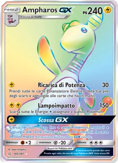 Carta Ampharos GX dell'espansione Gioco di Squadra, numero 185/181