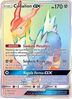 Carta Cobalion GX dell'espansione Gioco di Squadra, numero 189/181