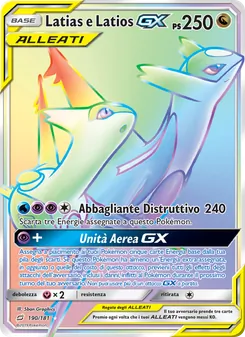 Carta Latias e Latios GX dell'espansione Gioco di Squadra, numero 190/181