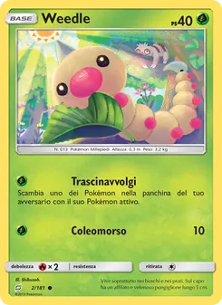 Carta Weedle dell'espansione Gioco di Squadra, numero 2/181