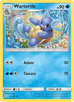 Carta Wartortle dell'espansione Gioco di Squadra, numero 24/181