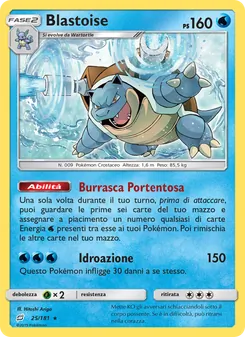 Carta Blastoise dell'espansione Gioco di Squadra, numero 25/181