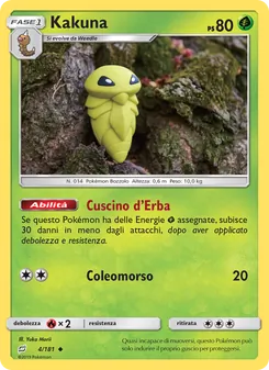 Carta Kakuna dell'espansione Gioco di Squadra, numero 4/181