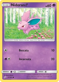 Carta Nidoran♂ dell'espansione Gioco di Squadra, numero 57/181